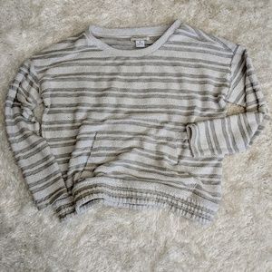 Liz Claiborne Tunic Top - Grey Stripes *WORN ONCE*